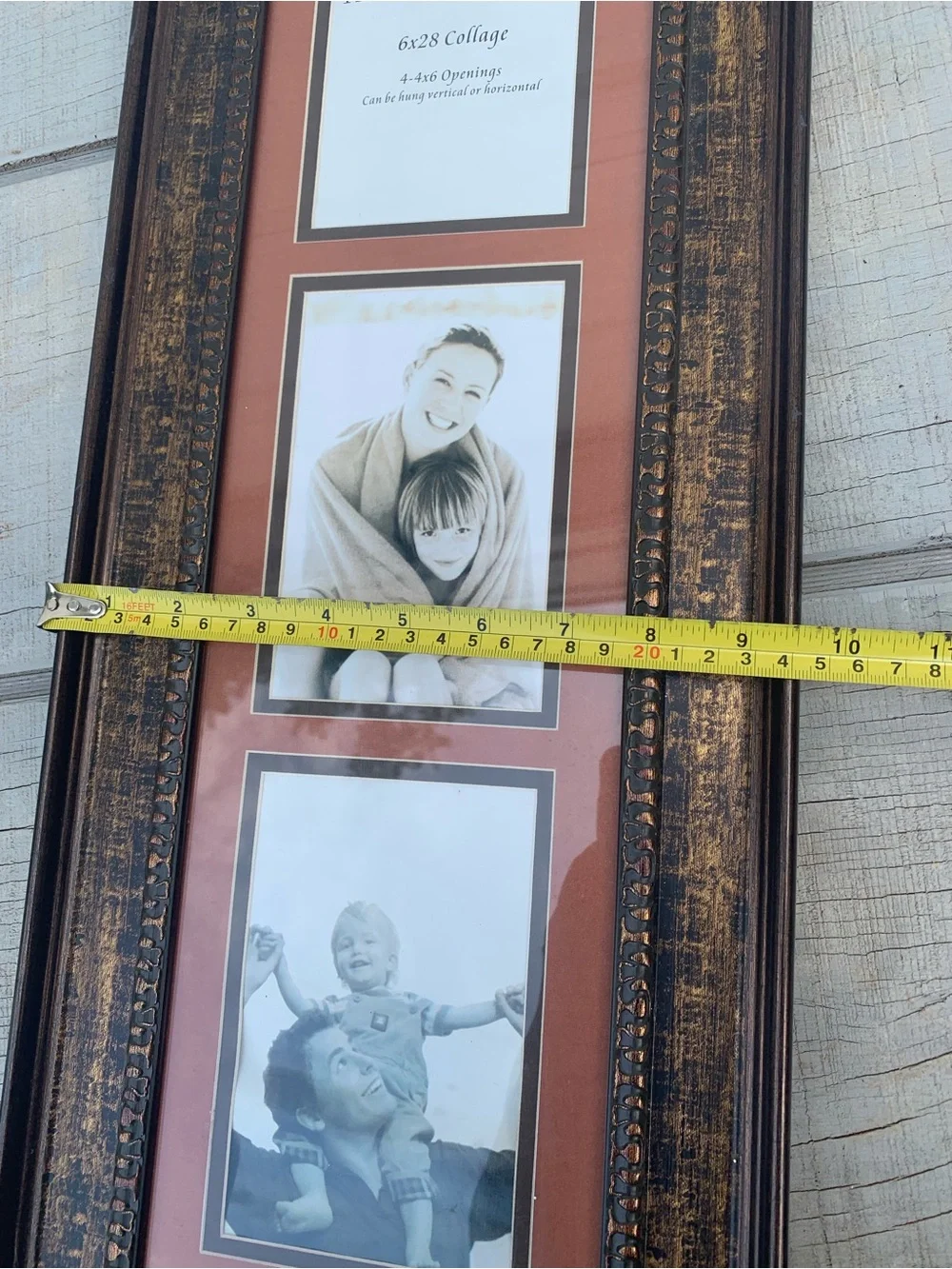 Kirkland's Home 6x28 bronze collage wall frame. Holds four 4x6 family photos